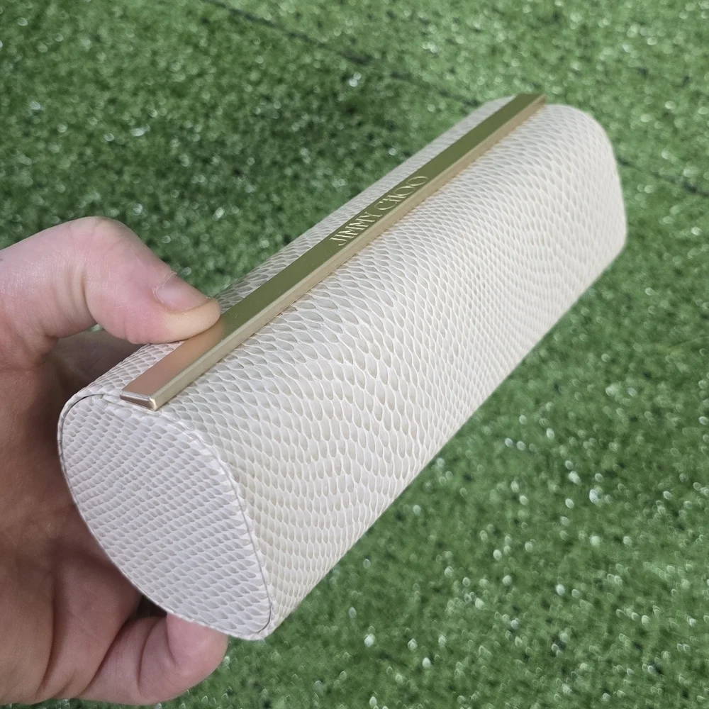JIMMY CHOO | IVORY SNAKESKIN PATTERN EYEGLASSES HARDCASE